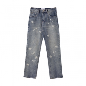 Синие джинсы от бренда Made Extreme с принтом "Звёзды"