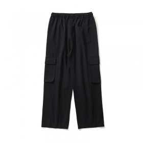 Хлопковые штаны черного цвета бренда TXC Pants с накладными карманами