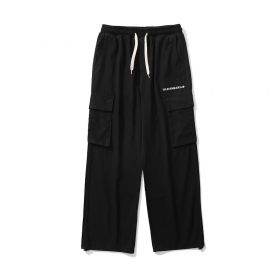 Чёрные штаны-джоггеры от бренда TXC Pants с белым шнурком