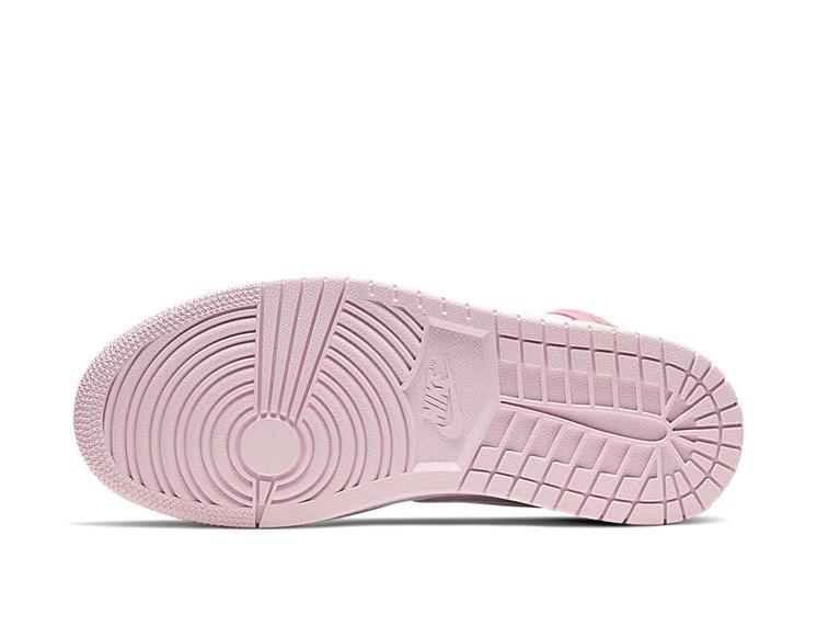 Кроссовки розовые Air Jordan Mid кожа