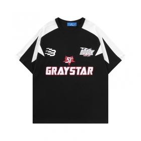Чёрная футболка TIDE EKU с надписью GRAYSTAR на гуди