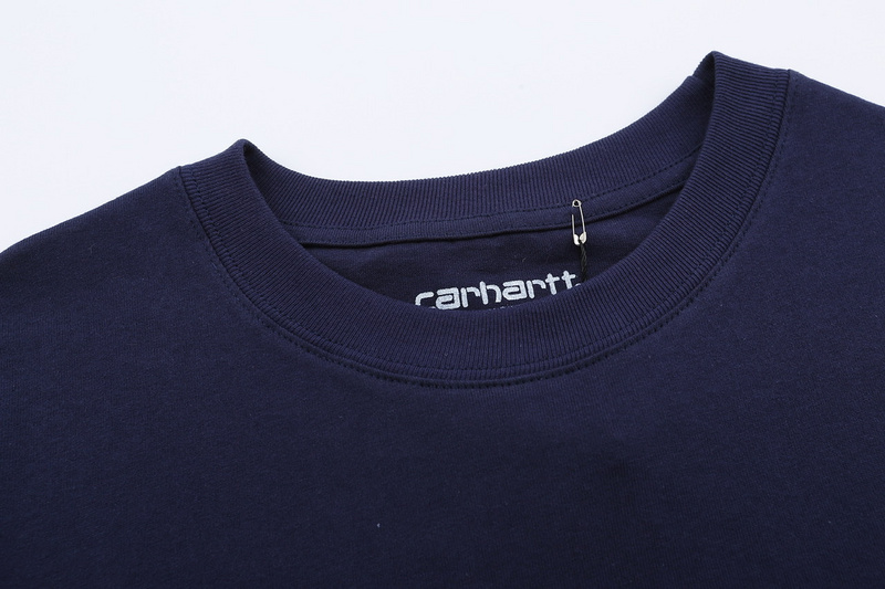 Хлопковая удлинённая футболка Carhartt тёмно-синяя