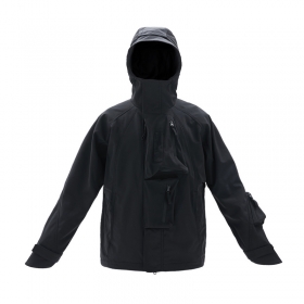 100% нейлоновая от SSB чёрная куртка с капюшоном и высоким воротником