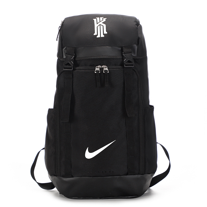 Объёмный рюкзак Nike чёрного цвета с белыми вставками лого
