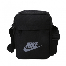 Сумка-барсетка чёрная с голубым логотипом от бренда Nike