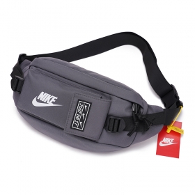 Поясная сумка-бананка Nike серая с внешним отделением на липучке