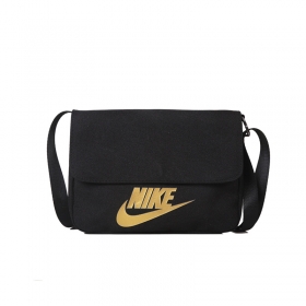 Nike чёрная сумка с жёлтым логотипом на магнитных кнопках