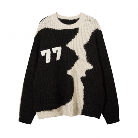 Молочно-черный качественный свитер от бренда Smoking Time