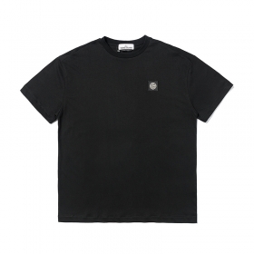 Классическая чёрного цвета Stone Island с короткими рукавами футболка