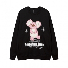 Базовый черный свитшот Smoking Time с лого и вышивкой спереди