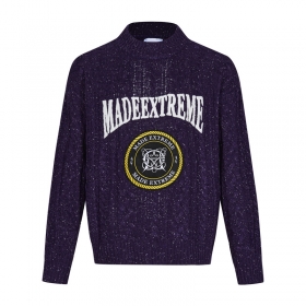 Стильный свитер с надписью на груди Made Extreme фиолетовый