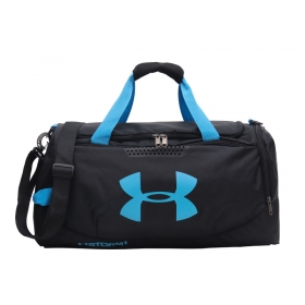 Storm чёрная спортивная сумка с голубыми ручками и съёмным ремешком