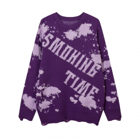 Фиолетового цвета Smoking Time свитер с большим лого