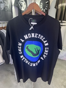 Прямого кроя футболка от бренда MONEYSLAN в черном цвете