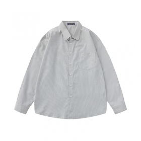 Светло-голубая классическая рубашка в полоску из 100% хлопка