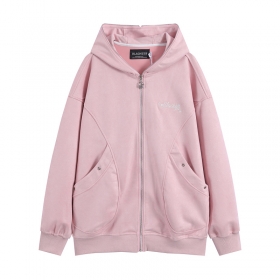 Худи розового цвета от бренда OREETA с большими карманами сбоку