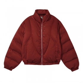 Бордовая зимняя куртка на молнии Unusual Original с карманами по бокам