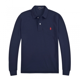 Универсальное поло Polo Ralph Lauren темно-синего цвета с красным лого