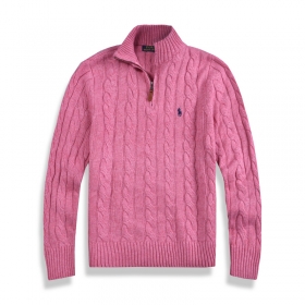 Polo Ralph Lauren свитер розового цвета с маленькой молнией сверху