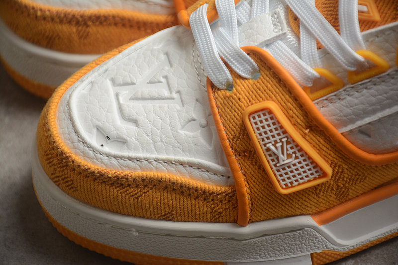 Louis Vuitton оранжево-белые кроссовки для скейтбординга
