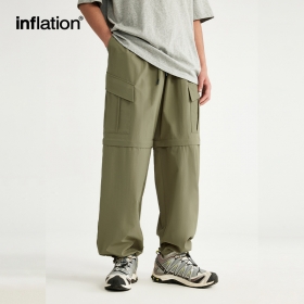 С нашитыми карманами INFLATION штаны-шорты бежевого цвета