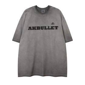 Anbullet серого цвета футболка с потертостями по всей поверхности