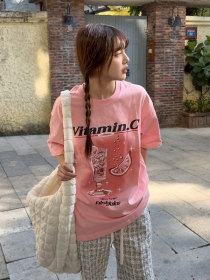 Оверсайз футболка VAMTAC в розовом цвете модель унисекс
