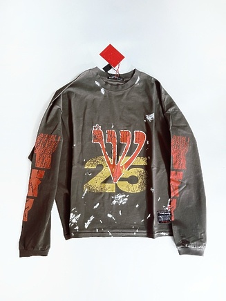 RRR 123 Rivington свитшот серого цвета с ярким принтом