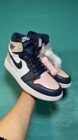 Черные кроссовки с розовыми лаковыми вставками Air Jordan High
