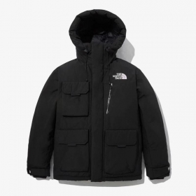 The North Face чёрный пуховик с капюшоном и липучками на рукавах