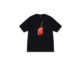 Оригинальная футболка Stussy с принтом на груди в черном цвете
