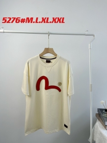 Прочная легкая футболка EVISU в белом цвете с округлым вырезом