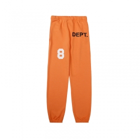 Яркие оранжевые штаны GALLERY DEPT с восьмеркой и логотипом