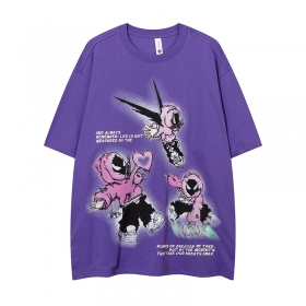 Широкая свободного кроя фиолетовая Smoking Time футболка с рисунком