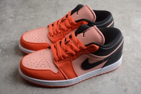 Nike Air Jordan 1 Low оранжево-розовые кеды и элементами чёрного цвета
