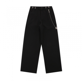 Базовые черного цвета брюки YUXING с крючками и цепочкой