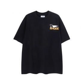 Базовая черная RHUDE футболка с большим логотипом бренда