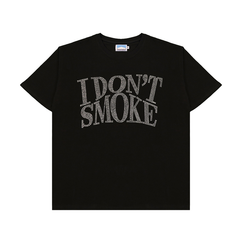Унисекс Donsmoke чёрная с надписью из страз футболка свободного кроя
