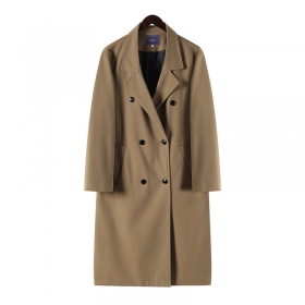 Классическое двубортное пальто бежевого цвета Classic