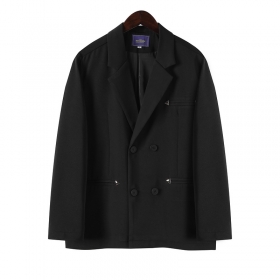 Базовый пиджак Classic чёрного цвета двубортный с длинными рукавами
