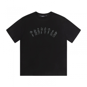 100% хлопковая чёрная футболка Trapstar прямого кроя