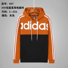 Худи оранжево-черное Adidas с большим белым логотипом
