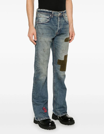 Джинсы Enfants Riches Deprimes в синем цвете с потертостями