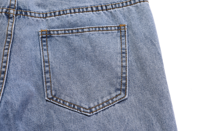 Голубые джинсы Made Extreme с чёрным логотипом и рисунком сзади