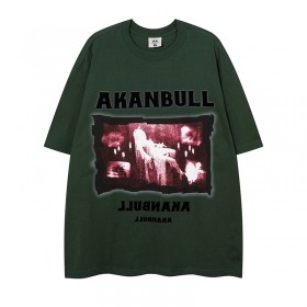 Темно-зеленая футболка Anbullet с округлым вырезом