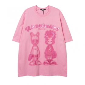 020KYN с эластичной горловиной футболка в розовом цвете
