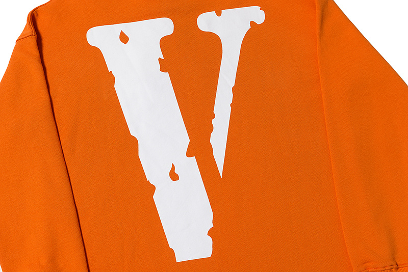 Оранжевый худи VLONE с белым логотипом