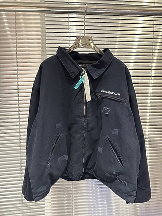 Джинсовая куртка Project G/R в темно-синем цвете с принтом