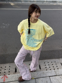 Модная свободного кроя VAMTAC футболка в желтом цвете