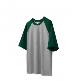  Серо-зеленая футболка INFLATION оверсайз с округлым вырезом